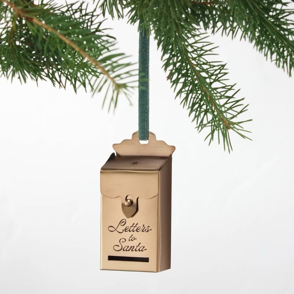 Mini Letters To Santa Brass Mailbox Ornament - Hearth & Hand™ with Magnolia 2025